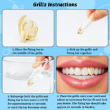 PANTIDE 8Pcs Gold Grillz for Teeth Halloween Hip Hop Jewelry Men Women