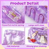 PANTIDE 2Pcs Music Hair Claw Clips for Women Girls - Singer Fans Gift Guitar Rhinestone Large Rectangle Nonslip PVC Hair Claw, Thin Thick Short Long Curly Accessories, Birthday Back To School Gift