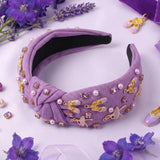 PANTIDE Purple Ballerina Jeweled Knotted Headband for Dancer Women Girls