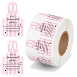 PANTIDE 500 Count Cottage Food Law Labels Sticker Pink Apron Shaped