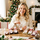 PANTIDE 108Pcs Christmas Stovetop Potpourri Tag Gift Stickers (Red White)