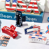PANTIDE 4Pcs American Flag Hair Claw Clips for Women Girls - Independence Day 4th of July Rectangle Nonslip Clips Red White Blue Star Patriotic Celebrations USA Hair Accessories Small Gifts