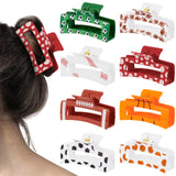 PANTIDE 8Pcs Sports Ball Hair Claw Clips for Women Girls - Football Basketball Soccer Baseball Rectangle Nonslip Hair Clips, Thin Thick Short Long Curly Hair Accessories, School Party Birthday Gift