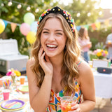 PANTIDE Colorful Gummy Worms Jeweled Knotted Headband for Women Girls