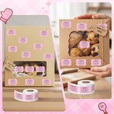 PANTIDE 500 Count Cottage Food Law Labels Sticker Pink Fancy Shape
