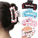 PANTIDE 4Pcs Nurse Silicone Hair Claw Clips for Women Girls - Medical Heart Flexible Large Bendable Rectangle Nonslip Banana Hair Clip, Thin Thick Short Long Curly Accessories, Nursing Student Gifts