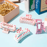 PANTIDE 4Pcs Cherry Hair Claw Clips for Women Girls - Bow Fruit Cute Rectangle Nonslip Banana Hair Clips for Women Girls, Thin Thick Short Long Curly Accessories, Valentine's Day Birthday Party Gift