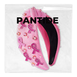 PANTIDE Breast Cancer Awareness Jeweled Knotted Headband for Women Girls
