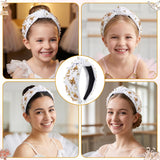 PANTIDE White Ballerina Jeweled Knotted Headband for Dancer Women Girls