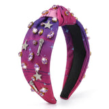 PANTIDE Music Jeweled Knotted Headband for Women Girls Singer Fans Gift