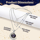 PANTIDE 3Pcs Gemini Zodiac Crescent Moon Layer Necklaces for Women Girls