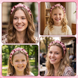 PANTIDE Cute Red Bow Heart Jeweled Knotted Headband for Women Girls