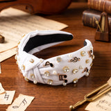 PANTIDE Musical Notes Jeweled Knotted Headband for Music Lover Women Girls