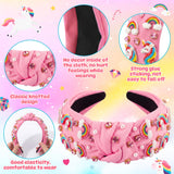 PANTIDE Rainbow Unicorn Jeweled Knotted Headband for Women Girls (Pink)