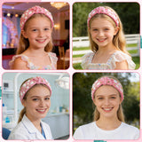 PANTIDE Dentist Jeweled Knotted Headband - Dental Hygienist Assistant Gift Teeth Rhinestone Embellished Headband Non Slip Wide Top Knot Hairband Hair Accessories Birthday Gift for Women Girls (Pink)
