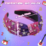 PANTIDE Music Jeweled Knotted Headband for Women Girls Singer Fans Gift