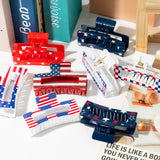 PANTIDE 8Pcs American Flag Hair Claw Clips for Women Girls - Independence Day 4th of July Rectangle Nonslip Clips Red White Blue Star Patriotic Celebrations USA Hair Accessories Party Events Gifts