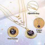PANTIDE 3Pcs Gemini Zodiac Crescent Moon Layer Necklaces for Women Girls