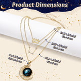 PANTIDE 3Pcs Aquarius Zodiac Crescent Moon Layer Necklaces for Women Girls