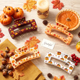 PANTIDE 4Pcs Fall Thanksgiving Turkey Pumpkin Hair Claw Clip for Women Girl
