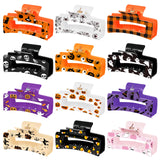 PANTIDE 12Pcs Halloween Pumpkin Cute Ghost Hair Claw Clips for Women Girls