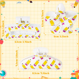 PANTIDE 3Pcs Pencil Hair Claw Clips for Women Girls - Back To School Funny Cute Yellow Pencil Rectangle Flower Banana Nonslip Acrylic Hair Clip Accessories, Teacher Appreciation Birthday Party Gift