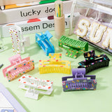 PANTIDE 8Pcs Teacher Hair Claw Clips Accessories for Women Girls - Cute Back to School Teacher Appreciation Gift Pencil Apple Rectangle Nonslip Hair Clips, Strong Hold for Thin Thick Curly Hair