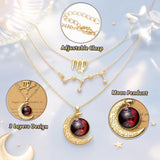 PANTIDE 3Pcs Virgo Zodiac Crescent Moon Layer Necklaces for Women Girls