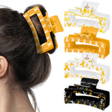 PANTIDE 4Pcs Childhood Cancer Awareness Hair Claw Clip for Women Girls
