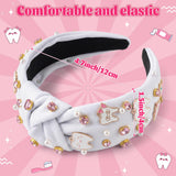 PANTIDE Dentist Jeweled Knotted Headband for Dental Hygienist Women Girls