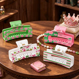 PANTIDE 4Pcs Pink and Green Sister Hair Claw Clips for Women Girls