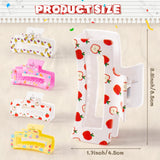 PANTIDE 4Pcs Teacher Hair Claw Clips for Women Girls - Back to School Gift Pencil Apple Rectangle Nonslip Banana Hair Clips, Thin Thick Short Long Curly Accessories, Teacher Appreciation Gift