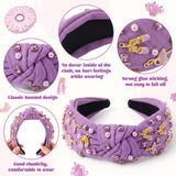 PANTIDE Purple Ballerina Jeweled Knotted Headband for Dancer Women Girls