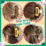 PANTIDE 4Pcs Softball Hair Claw Clips for Women Girls - Sport Game Day Rectangle Nonslip Banana Hair Clips, Thin Thick Short Long Curly Hair Accessories, School Daily Softball Party Birthday Gift
