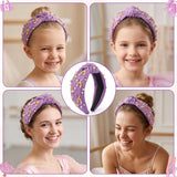 PANTIDE Purple Ballerina Jeweled Knotted Headband for Dancer Women Girls