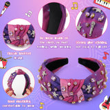 PANTIDE Music Jeweled Knotted Headband for Women Girls Singer Fans Gift