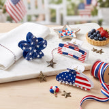 PANTIDE 3Pcs American Flag Red White Blue Hair Claw Clips for Women Girls