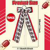 PANTIDE 4Pcs Football Red Ribbon Boot Bows for Martin Western Cowgirl
