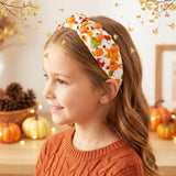 PANTIDE Fall Thanksgiving Pumpkin Jeweled Knotted Headband for Women Girls