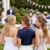 PANTIDE 3Pcs American Flag Red White Blue Hair Claw Clips for Women Girls