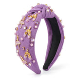 PANTIDE Purple Ballerina Jeweled Knotted Headband for Dancer Women Girls