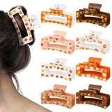 PANTIDE 8Pcs Fall Thanksgiving Maple Leaf Hair Claw Clips for Women Girls
