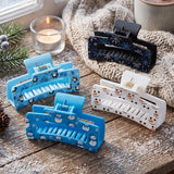 PANTIDE 4Pcs Winter Snowflake Snowman Hair Claw Clips for Women Girls