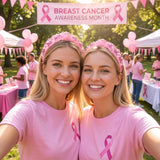 PANTIDE Breast Cancer Awareness Jeweled Knotted Headband for Women Girls
