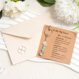 PANTIDE Sister Crystal Keychain Gift - 3Pcs Crystal Stone Charm Keyrings, Healing Key Chain with Meaningful Message Card, Birthday Valentine's Day Gift for Women Friend