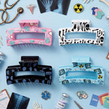 PANTIDE 4Pcs Radiology X Ray Hair Claw Clips for Rad Tech Women Girls