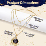 PANTIDE 3Pcs Gemini Zodiac Crescent Moon Layer Necklaces for Women Girls