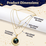 PANTIDE 3Pcs Sagittarius Zodiac Crescent Moon Layer Necklace for Women Girl