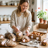PANTIDE 500 Count Baked with Love Cottage Food Law Labels Stickers (Pink)