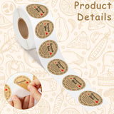 PANTIDE Cottage Food Law Labels Stickers - 500 Count Homemade with Love Adhesive Round Decal Roll, Made in A Home Kitchen Inspection Statement Thermal Printed for Packaging (2 x 2 Inch, Kraft Brown)